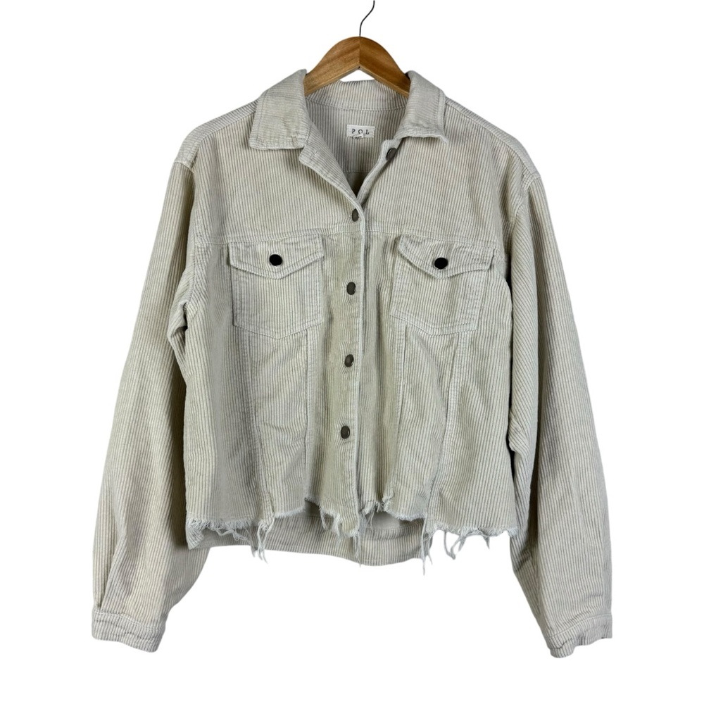 POL Cord Corduroy Jacket Cream Beige Size Medium